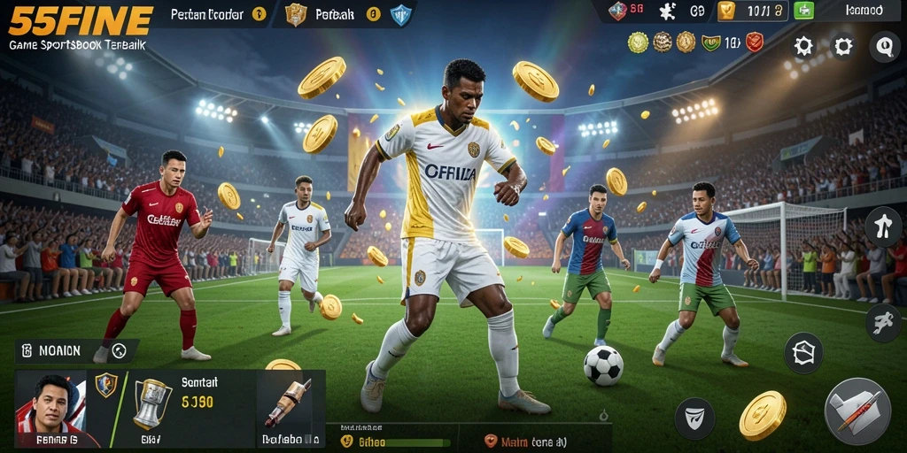 Tampilan utama gameplay 55FIVE menampilkan taruhan olahraga yang mendebarkan.