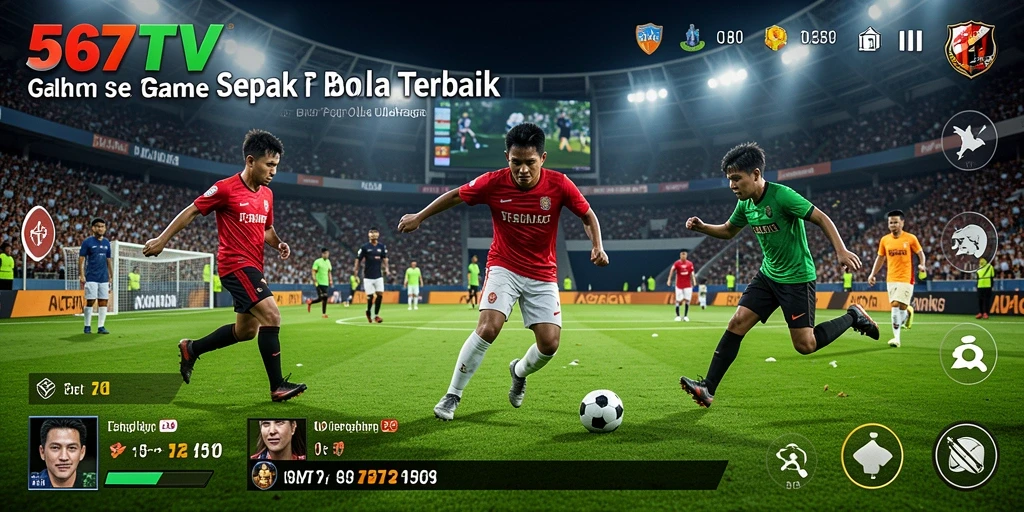 Tampilan gameplay menarik dalam 567TV dengan aksi sepak bola seru.
