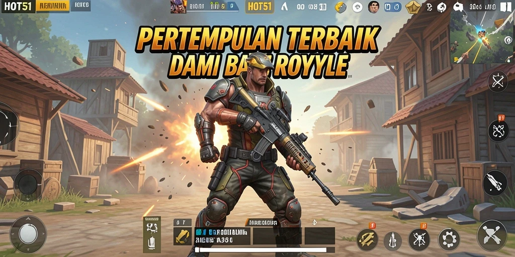 Screenshot HOT51 menunjukkan pertempuran seru dalam arena Battle Royale.