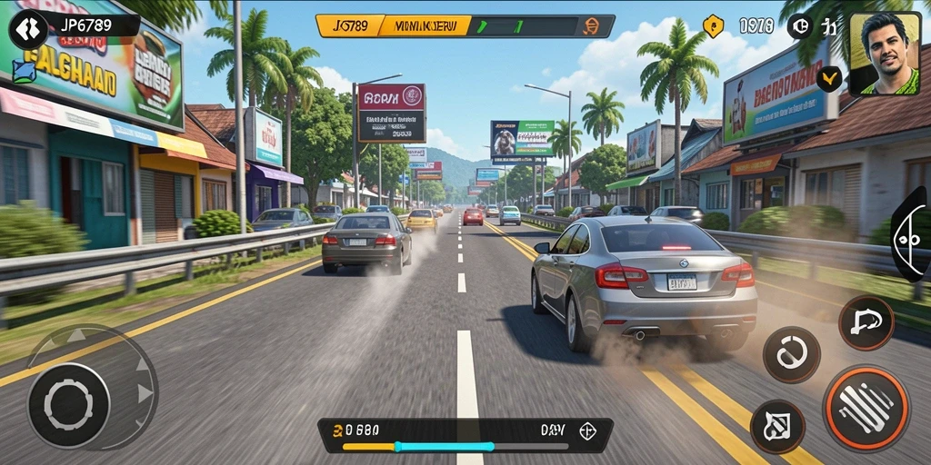 Gameplay seru dan menantang dari JP6789 di lintasan balap.