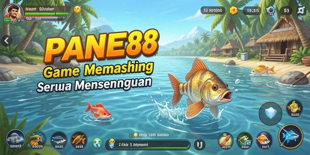 Tampilan gameplay menunggu Anda dalam petualangan memancing yang seru.