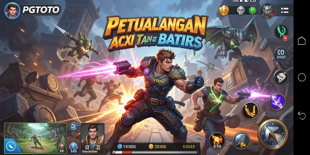 Screenshot PGTOTO menampilkan aksi intens dalam pertempuran.